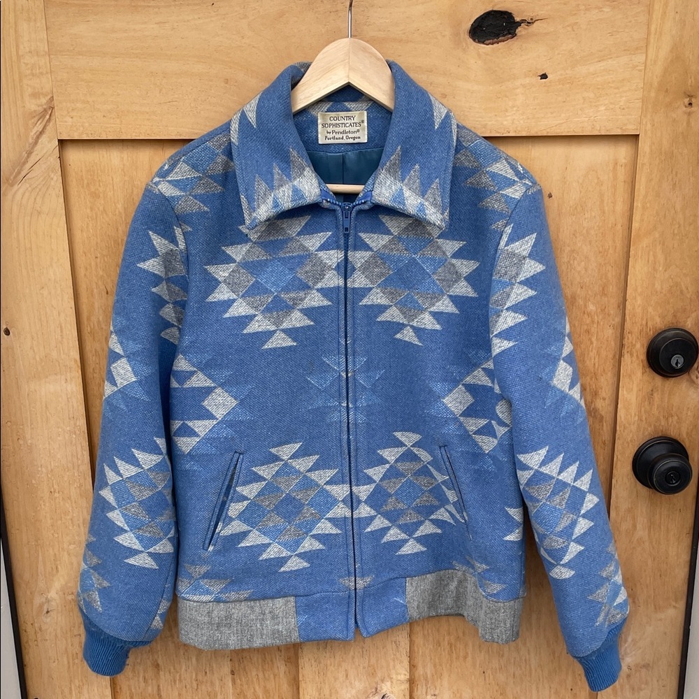 Pendleton Blue And Gray Patterned Jacket - image 1